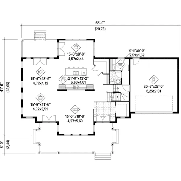 Country House Plan First Floor - Victoria Bay Country Home 126D-0589 - Shop House Plans and More