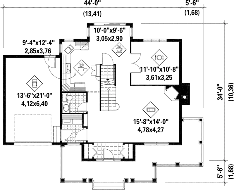 Country House Plan First Floor - Wildflower Hill Country Home 126D-0591 - Shop House Plans and More