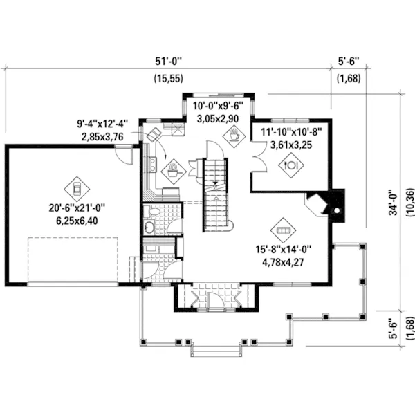 Farmhouse Plan First Floor - Zimmerville Country Home 126D-0594 - Shop House Plans and More