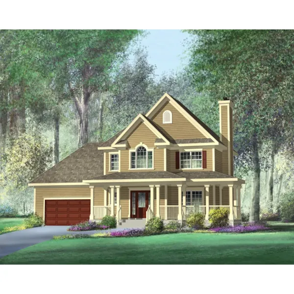 Farmhouse Plan Front of Home - Zimmerville Country Home 126D-0594 - Shop House Plans and More