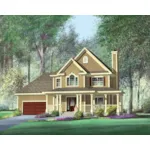 Farmhouse Plan Front of Home - Zimmerville Country Home 126D-0594 - Shop House Plans and More