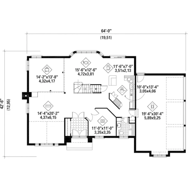 Country French House Plan First Floor - Windham Ridge Traditional Home 126D-0597 - Shop House Plans and More