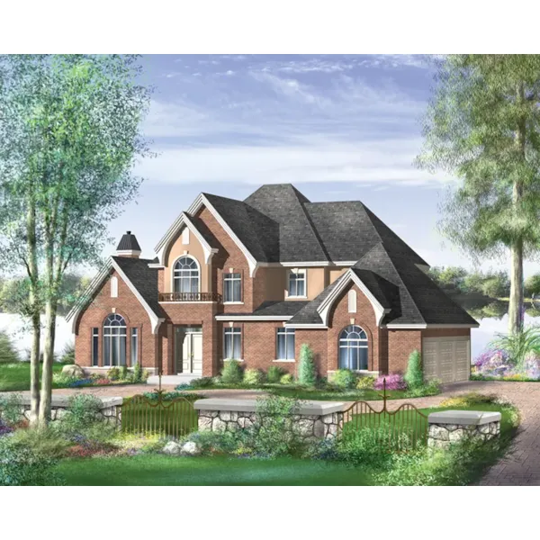 Country French House Plan Front of Home - Windham Ridge Traditional Home 126D-0597 - Shop House Plans and More