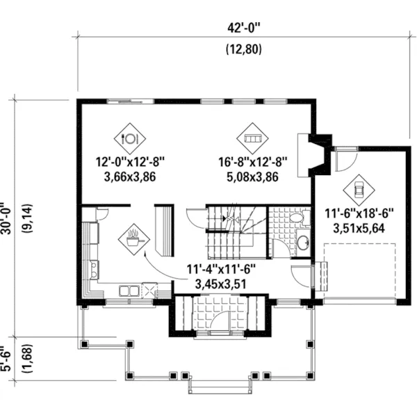 Country House Plan First Floor - Tuckers Trace Traditional Home 126D-0599 - Shop House Plans and More