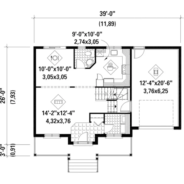 Farmhouse Plan First Floor - Rellerger Bay Country Farmhouse 126D-0605 - Shop House Plans and More