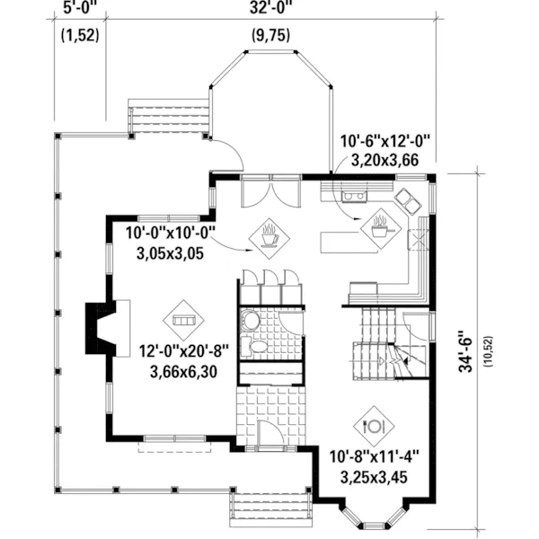 Country House Plan First Floor - Mona Mill Country Home 126D-0608 - Shop House Plans and More