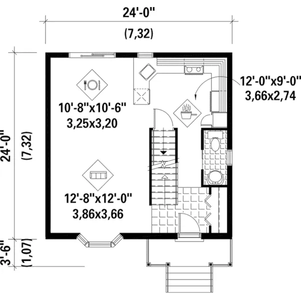 European House Plan First Floor - Laurens Narrow Lot Home 126D-0612 - Shop House Plans and More