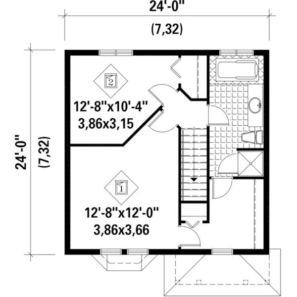 European House Plan Second Floor - Laurens Narrow Lot Home 126D-0612 - Shop House Plans and More