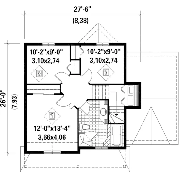 European House Plan Second Floor - Landy Country Home 126D-0613 - Shop House Plans and More