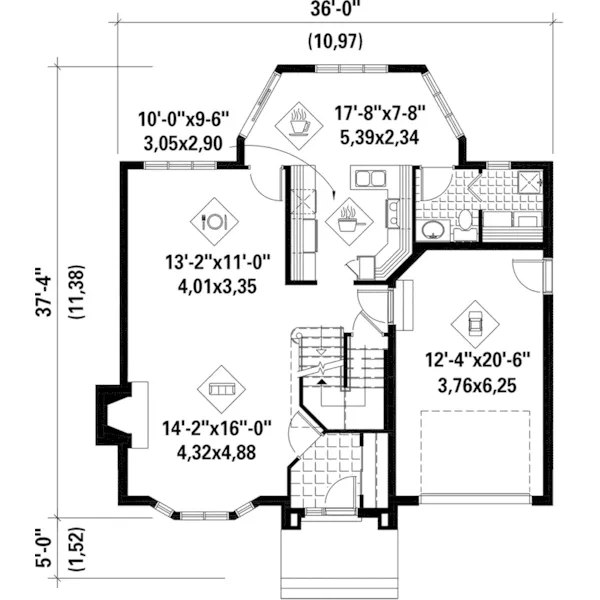 Victorian House Plan First Floor - Lafayette Park European Home 126D-0614 - Shop House Plans and More