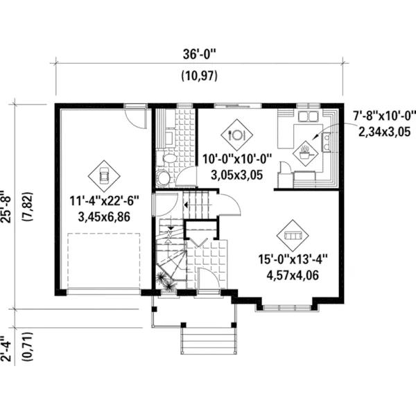 Country House Plan First Floor - Kinloch Hollow Country Home 126D-0616 - Search House Plans and More