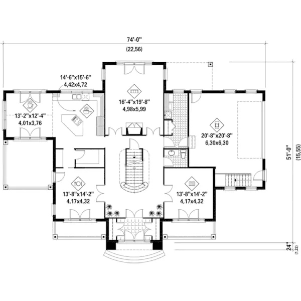 Colonial House Plan First Floor - Hudson Hollow Luxury Home 126D-0619 - Search House Plans and More