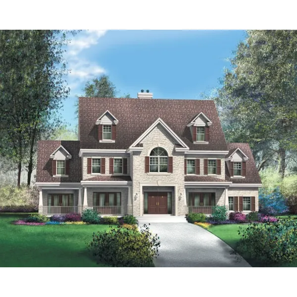 Colonial House Plan Front of Home - Hudson Hollow Luxury Home 126D-0619 - Search House Plans and More