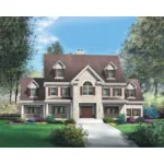 Colonial House Plan Front of Home - Hudson Hollow Luxury Home 126D-0619 - Search House Plans and More