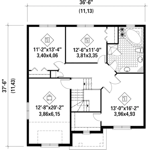 Craftsman House Plan Second Floor - Gulliver Ridge Traditional Home 126D-0620 - Search House Plans and More