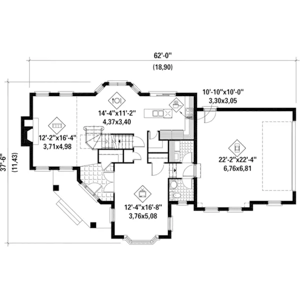 European House Plan First Floor - Emerald Bay Victorian Home 126D-0621 - Search House Plans and More