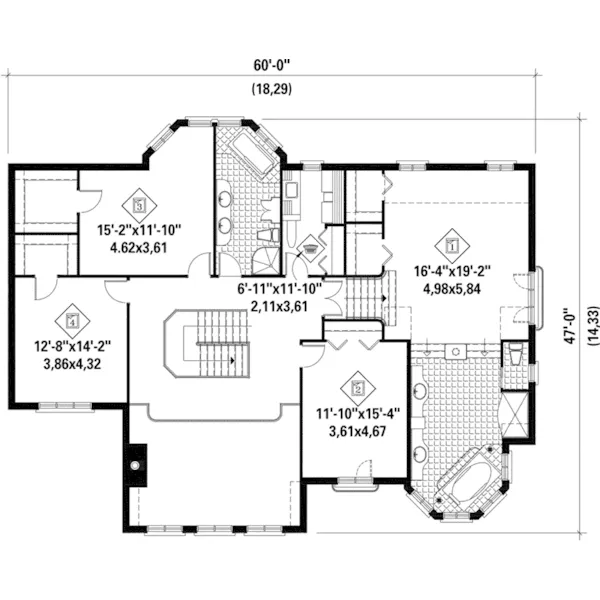 Cape Cod & New England House Plan Second Floor - Edena European Luxury Home 126D-0622 - Search House Plans and More