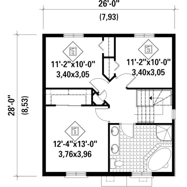 Country House Plan Second Floor - Earvin Narrow Lot Home 126D-0623 - Search House Plans and More