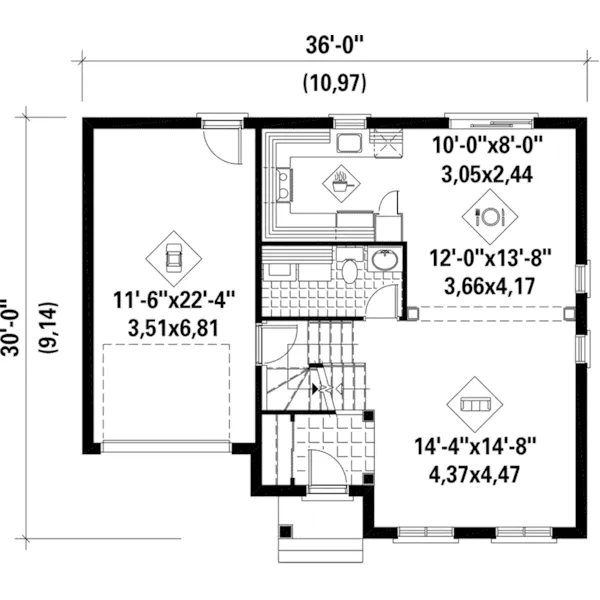 Country French House Plan First Floor - Duffy Bend Traditional Home 126D-0624 - Search House Plans and More