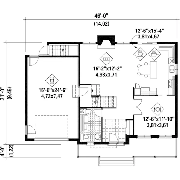 Cape Cod & New England House Plan First Floor - Brockman Traditional Home 126D-0626 - Search House Plans and More