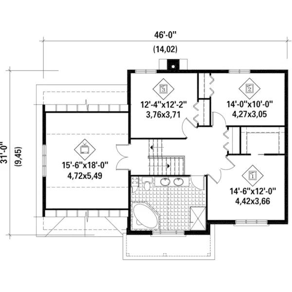 Cape Cod & New England House Plan Second Floor - Abbot Grove Traditional Home 126D-0627 - Search House Plans and More