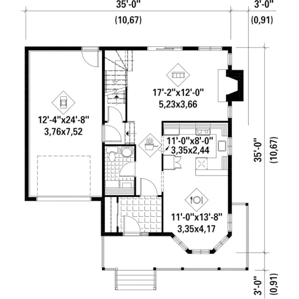 Victorian House Plan First Floor - Aaron Farm Country Home 126D-0628 - Search House Plans and More