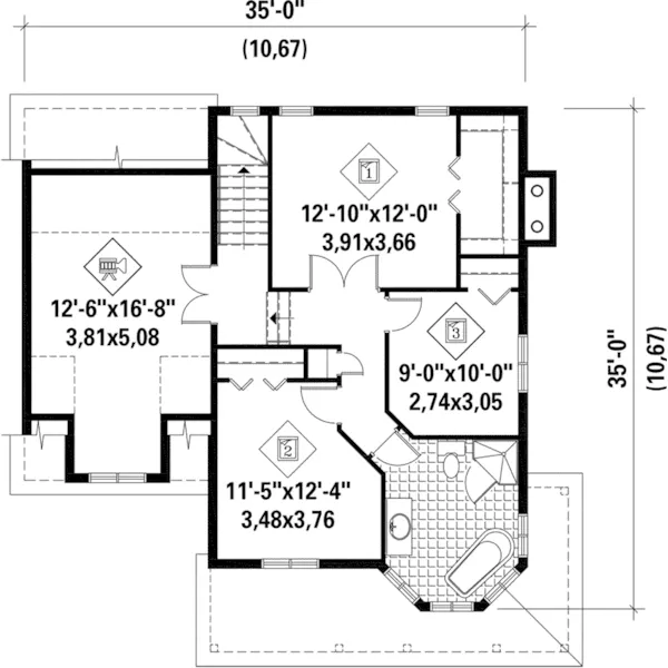 Victorian House Plan Second Floor - Aaron Farm Country Home 126D-0628 - Search House Plans and More