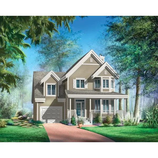 Victorian House Plan Front of Home - Aaron Farm Country Home 126D-0628 - Search House Plans and More