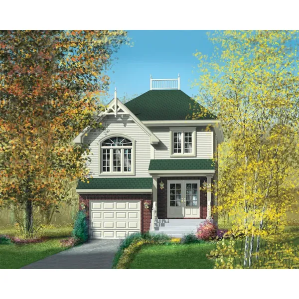 European House Plan Front of Home - Fabian Lane Narrow Lot Home 126D-0633 - Search House Plans and More