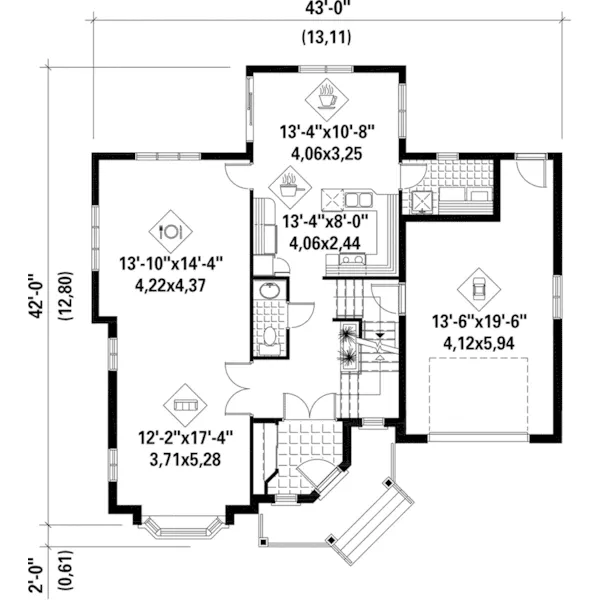 Victorian House Plan First Floor - Parker Place Victorian Home 126D-0637 - Shop House Plans and More