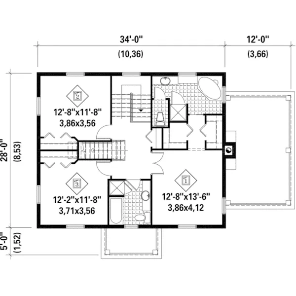 Cape Cod & New England House Plan Second Floor - Federal Hill Colonial Home 126D-0646 - Search House Plans and More