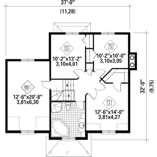 Country House Plan Second Floor - Fetrow European Home 126D-0647 - Search House Plans and More