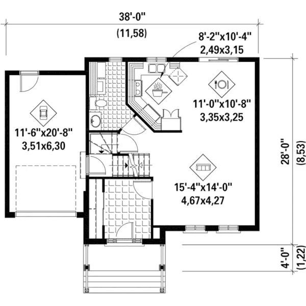 Country House Plan First Floor - Gunter Ridge Traditional Home 126D-0648 - Search House Plans and More