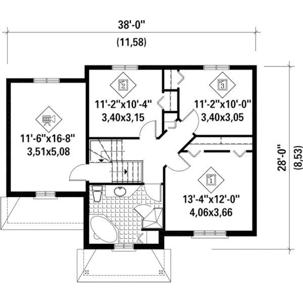 Country House Plan Second Floor - Gunter Ridge Traditional Home 126D-0648 - Search House Plans and More