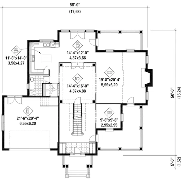 Country House Plan First Floor - Marshall Place Luxury Home 126D-0652 - Shop House Plans and More