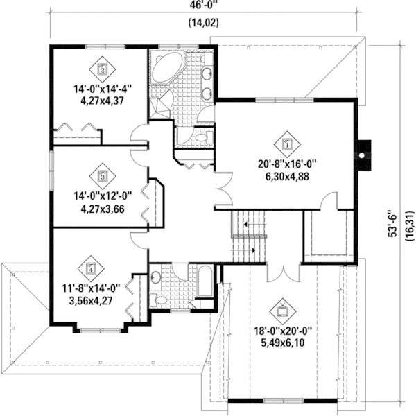 Victorian House Plan Second Floor - Patti Field Country Home 126D-0654 - Shop House Plans and More