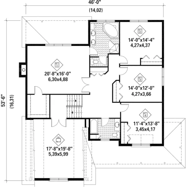 Craftsman House Plan Second Floor - Robison Ridge Traditional Home 126D-0656 - Shop House Plans and More