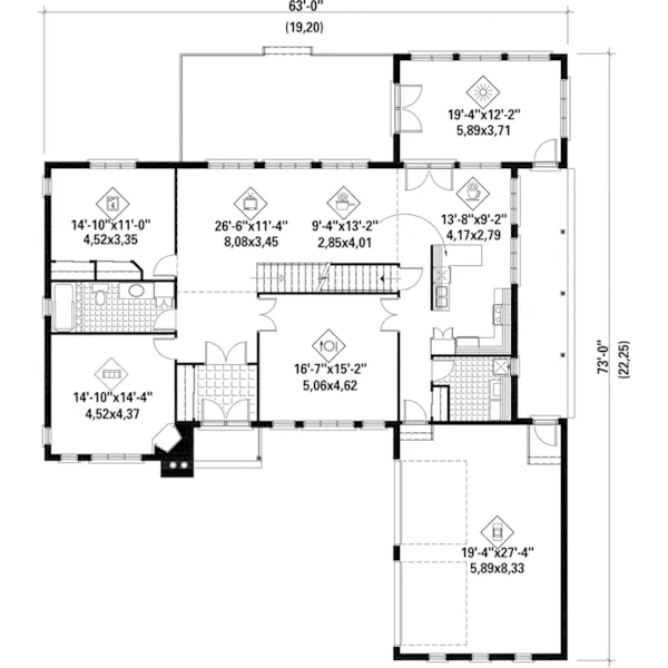 Cape Cod & New England House Plan First Floor - Shaughnessy Luxury Home 126D-0658 - Shop House Plans and More