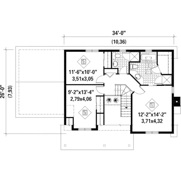 Cape Cod & New England House Plan Second Floor - Thorn Mill Country Home 126D-0660 - Shop House Plans and More