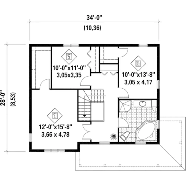 European House Plan Second Floor - Cindy Circle Country Home 126D-0663 - Search House Plans and More