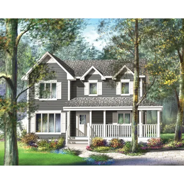 European House Plan Front of Home - Cindy Circle Country Home 126D-0663 - Search House Plans and More