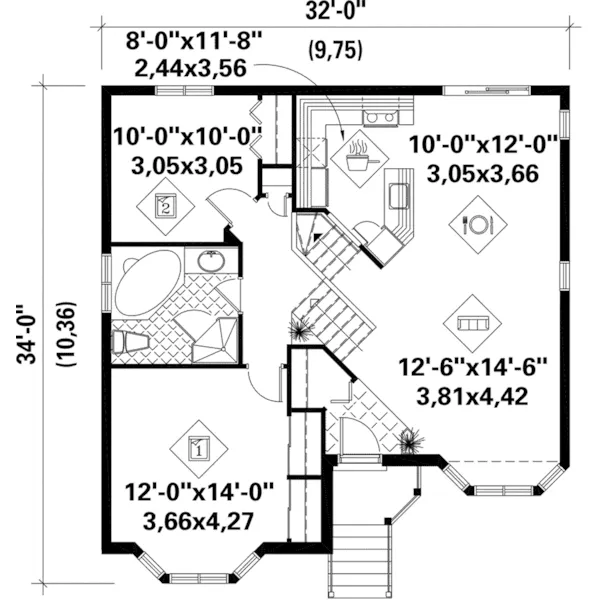 Victorian House Plan First Floor - Abbeydell Split-Level Home 126D-0664 - Search House Plans and More