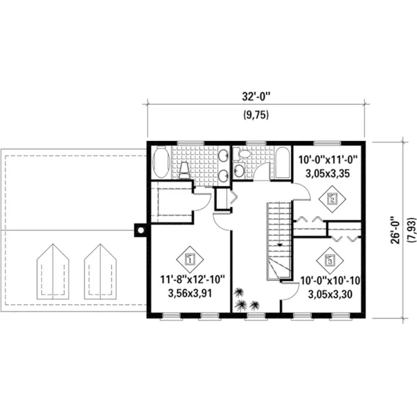 Cape Cod & New England House Plan Second Floor - Baymont Early American Home 126D-0665 - Search House Plans and More