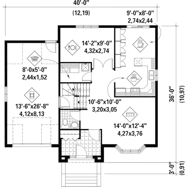 Victorian House Plan First Floor - Legrand European Home 126D-0671 - Shop House Plans and More