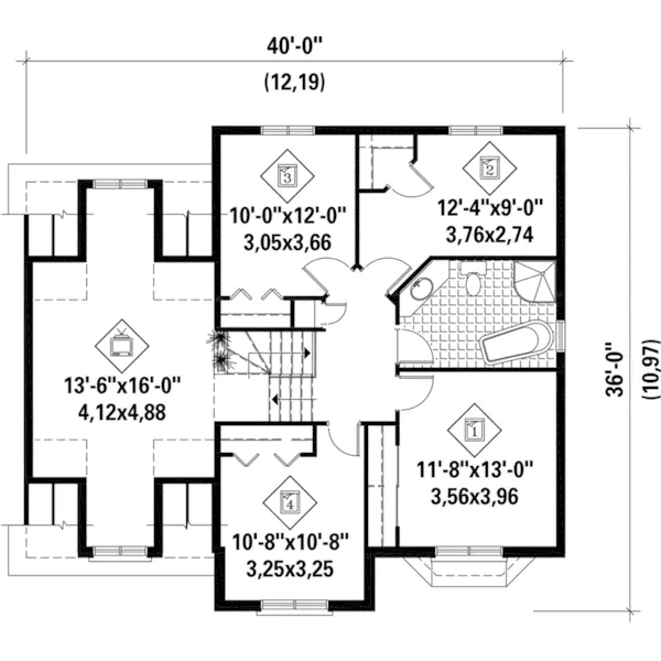 Victorian House Plan Second Floor - Legrand European Home 126D-0671 - Shop House Plans and More