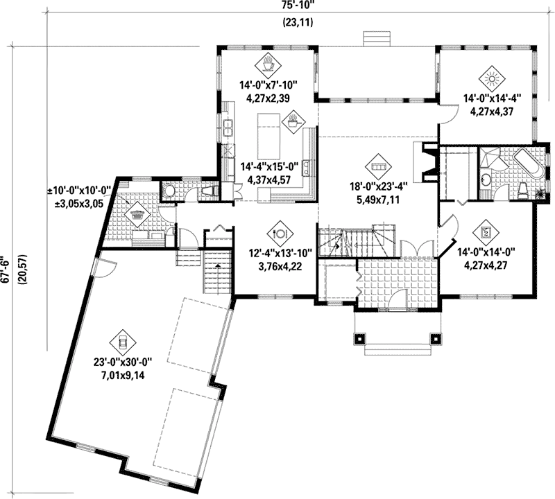 Country House Plan First Floor - Bellmont Place Luxury Home 126D-0672 - Search House Plans and More