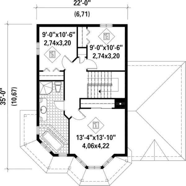 Cape Cod & New England House Plan Second Floor - Fowler Hill Country Home 126D-0675 - Search House Plans and More