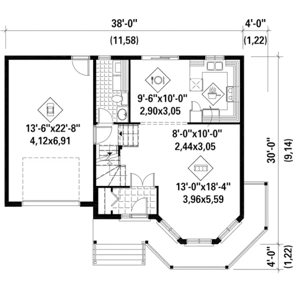 European House Plan First Floor - Robbins Creek Country Home 126D-0676 - Shop House Plans and More