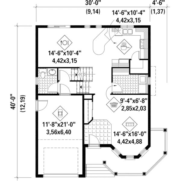 Country House Plan First Floor - Summers Bay Country Home 126D-0677 - Shop House Plans and More