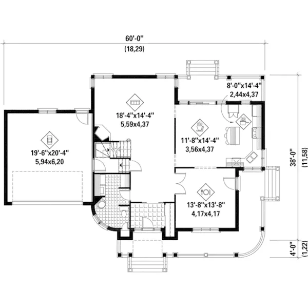 Country House Plan First Floor - Tranquil Farm Country Home 126D-0684 - Shop House Plans and More